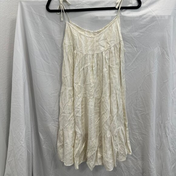 New Elan Cabo Dress Cover Up in White and Gold Metallic - Picture 2 of 5